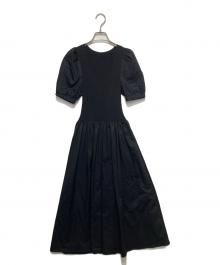 Fano Studios（ファノ ストゥディオズ）の古着「Puff sleeve knit dress」｜ブラック