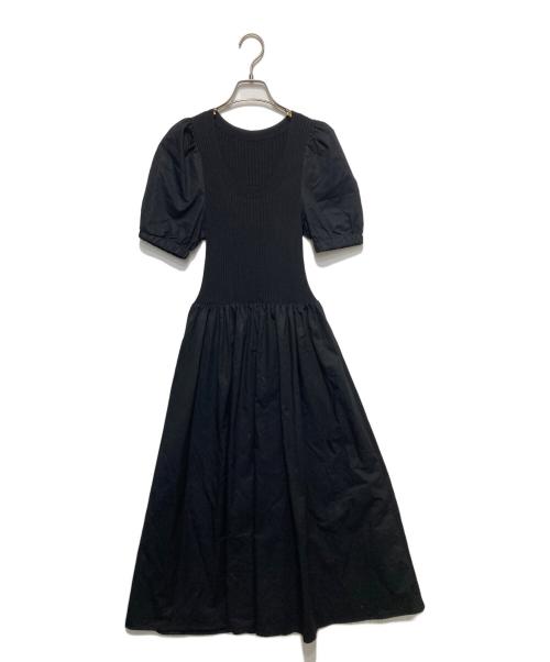 Fano Studios（ファノ ストゥディオズ）Fano Studios (ファノ ストゥディオズ) Puff sleeve knit dress ブラック サイズ:Ｌの古着・服飾アイテム
