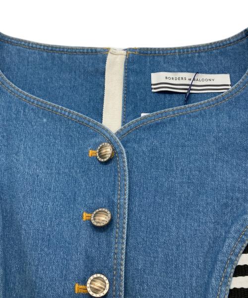 BORDERS at BALCONY（ボーダーズアットバルコニー）BORDERS at BALCONY (ボーダーズアットバルコニー) ストレッチデニムブラウス インディゴ サイズ:36 未使用品の古着・服飾アイテム