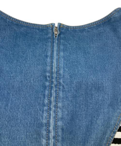 BORDERS at BALCONY（ボーダーズアットバルコニー）BORDERS at BALCONY (ボーダーズアットバルコニー) ストレッチデニムブラウス インディゴ サイズ:36 未使用品の古着・服飾アイテム