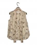 GRACE CLASSグレースクラス）の古着「シェルモチーフボウタイブラウス」｜ベージュ