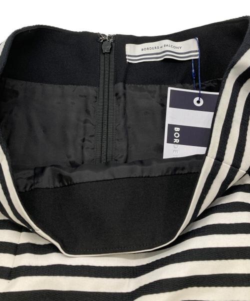 BORDERS at BALCONY（ボーダーズアットバルコニー）BORDERS at BALCONY (ボーダーズアットバルコニー) オールボーダーベル スカート ネイビー×ホワイト サイズ:36の古着・服飾アイテム
