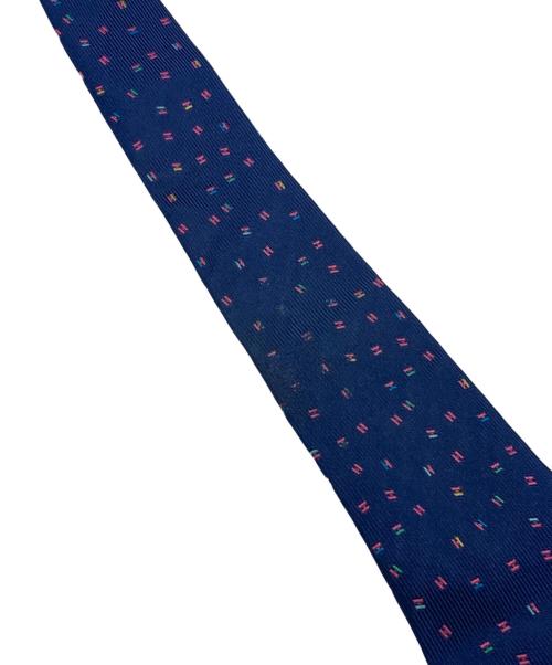 HERMES（エルメス）HERMES (エルメス) ミニHロゴ柄ネクタイ ブルー サイズ:表記無しの古着・服飾アイテム