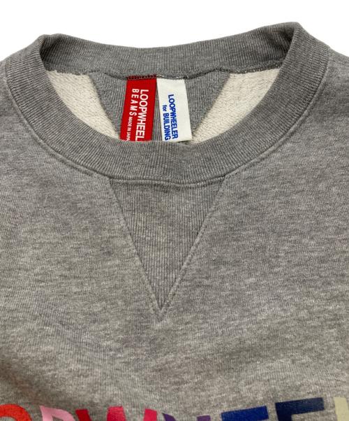 LOOPWHEELER（ループウィラー）LOOPWHEELER (ループウィラー) BEAMS (ビームス) ロゴプリントスウェット グレー サイズ:Ｍの古着・服飾アイテム