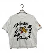 KENZO×KANSAI YAMAMOTOケンゾー×カンサイ ヤマモト）の古着「コラボ タイガープリントTシャツ」｜ホワイト