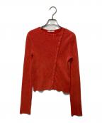 THROW by SLYスロウバイスライ）の古着「SLANT BUTTON HG RIB トップス」｜オレンジ