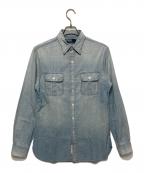 POLO RALPH LAURENポロ・ラルフローレン）の古着「90S ポケットシャツ」｜ブルー