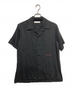 ETHOSENSエトセンス）の古着「EMBOSSES OPEN COLLAR SHIRT」｜ブラック
