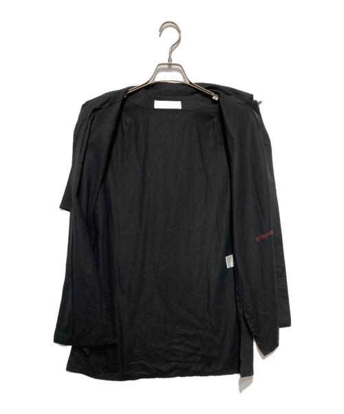 ETHOSENS（エトセンス）ETHOSENS (エトセンス) EMBOSSES OPEN COLLAR SHIRT ブラック サイズ:2の古着・服飾アイテム