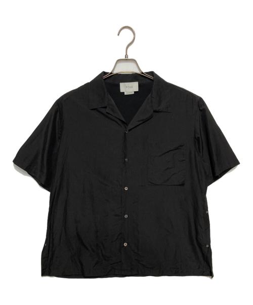 YOKE（ヨーク）YOKE (ヨーク) シルク混オープンカラーシャツ ブラック サイズ:Sの古着・服飾アイテム