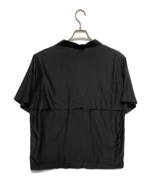 YOKE（ヨーク）YOKE (ヨーク) シルク混オープンカラーシャツ ブラック サイズ:Sの古着・服飾アイテム