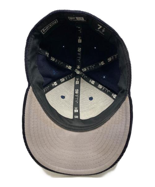 New Era（ニューエラ）New Era (ニューエラ) SUPREME (シュプリーム) ボックスロゴコーデュロイキャップ ネイビー サイズ:7 1/2の古着・服飾アイテム