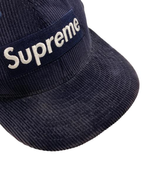 New Era（ニューエラ）New Era (ニューエラ) SUPREME (シュプリーム) ボックスロゴコーデュロイキャップ ネイビー サイズ:7 1/2の古着・服飾アイテム