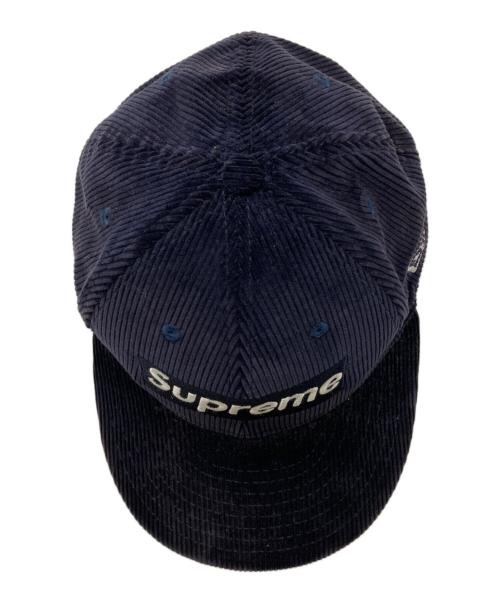 New Era（ニューエラ）New Era (ニューエラ) SUPREME (シュプリーム) ボックスロゴコーデュロイキャップ ネイビー サイズ:7 1/2の古着・服飾アイテム