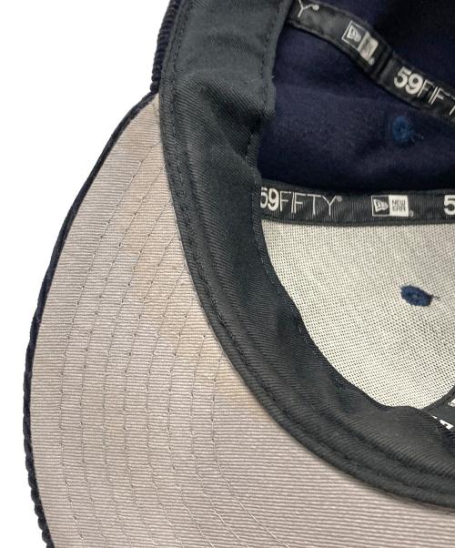 New Era（ニューエラ）New Era (ニューエラ) SUPREME (シュプリーム) ボックスロゴコーデュロイキャップ ネイビー サイズ:7 1/2の古着・服飾アイテム