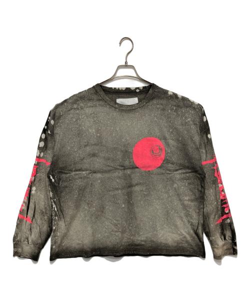 TEPPEI FURUYAMA（テッペイフルヤマ）TEPPEI FURUYAMA (テッペイフルヤマ) 加工プリントカットソー グレー×ピンク サイズ:2の古着・服飾アイテム