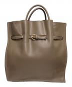 LOWELL Thingsロウェル シングス）の古着「2WAYギャザーオープントートBAG(L)」｜ブラウン