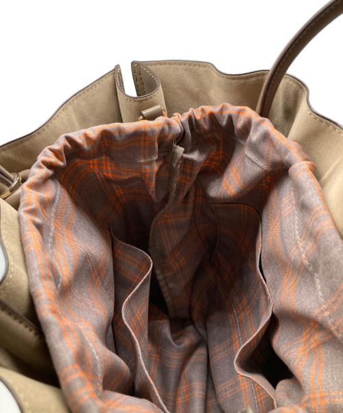 LOWELL Things（ロウェル シングス）LOWELL Things (ロウェル シングス) 2WAYギャザーオープントートBAG(L) ブラウンの古着・服飾アイテム