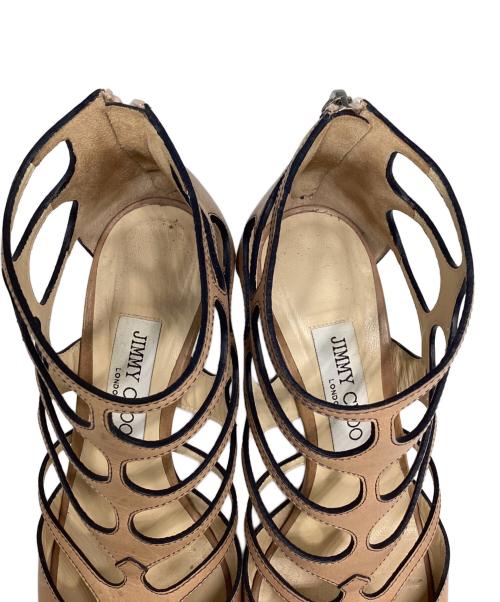 JIMMY CHOO（ジミーチュウ）JIMMY CHOO (ジミーチュウ) マノロブニクサンダル ベージュ サイズ:37の古着・服飾アイテム