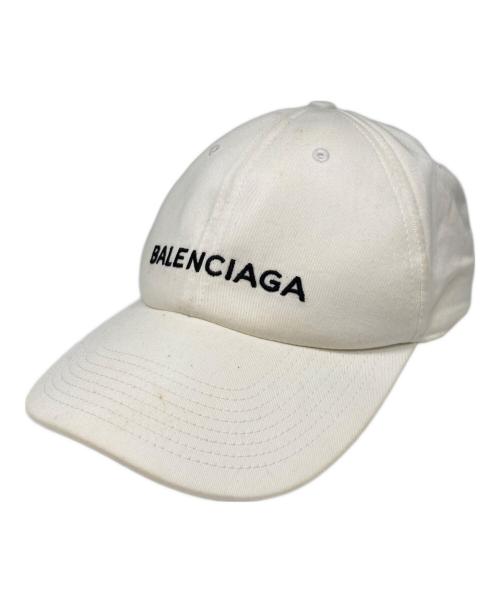 BALENCIAGA（バレンシアガ）BALENCIAGA (バレンシアガ) ロゴ刺繍キャップ ホワイトの古着・服飾アイテム