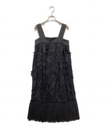 Sov.（ソブ）の古着「フラワーレースノースリーブワンピース」｜ブラック