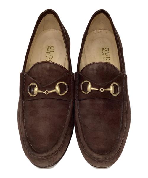 GUCCI（グッチ）GUCCI (グッチ) スウェードホースビットローファー ブラウン サイズ:6 1/2の古着・服飾アイテム