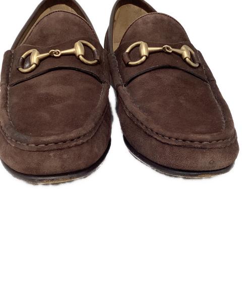 GUCCI（グッチ）GUCCI (グッチ) スウェードホースビットローファー ブラウン サイズ:6 1/2の古着・服飾アイテム