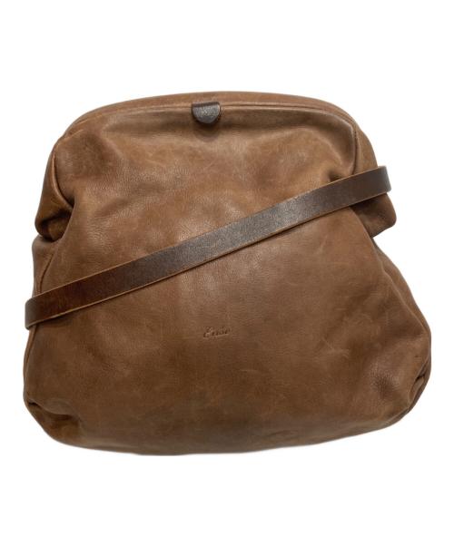Ense（アンサ）Ense (アンサ) レザーショルダーバッグ ブラウンの古着・服飾アイテム