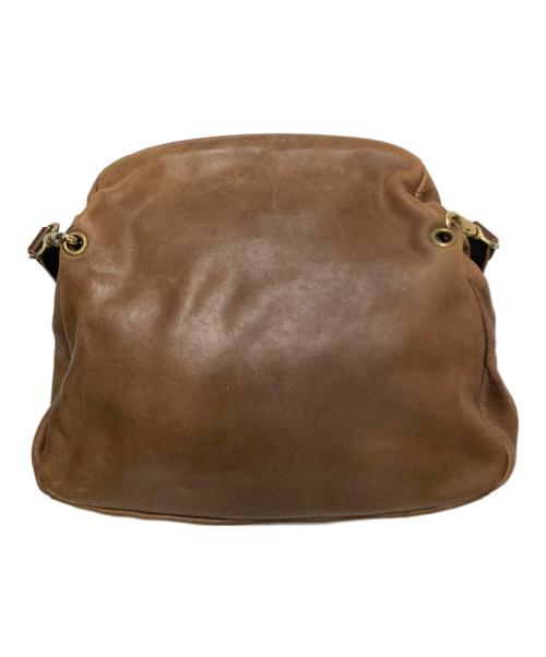 Ense（アンサ）Ense (アンサ) レザーショルダーバッグ ブラウンの古着・服飾アイテム