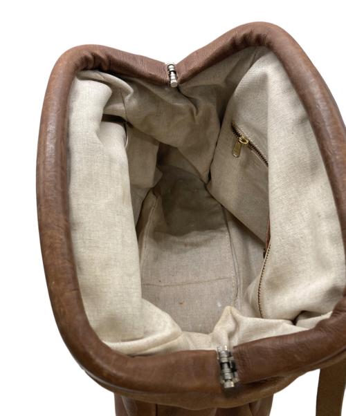 Ense（アンサ）Ense (アンサ) レザーショルダーバッグ ブラウンの古着・服飾アイテム