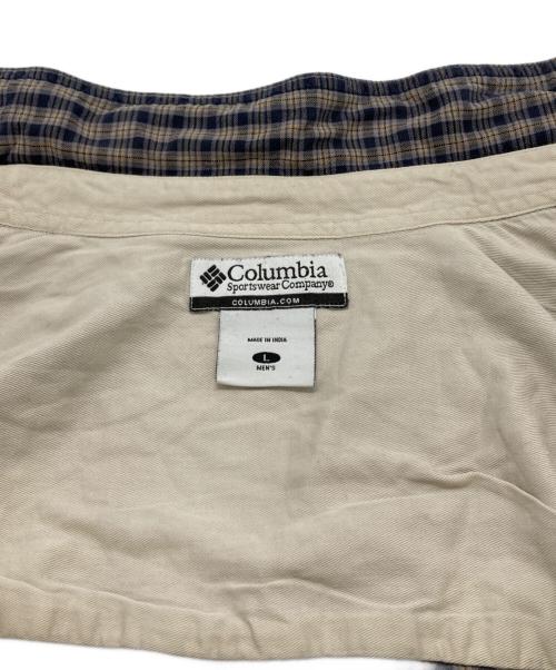 Columbia（コロンビア）Columbia (コロンビア) ボタンダウンチェックシャツ ベージュ×ネイビー サイズ:Ｌの古着・服飾アイテム