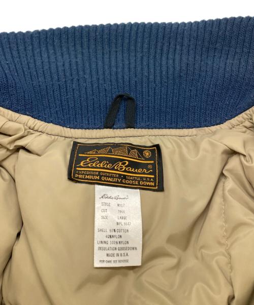 Eddie Bauer（エディーバウアー）Eddie Bauer (エディーバウアー) グースダウンジャケット ブルー サイズ:Ｌの古着・服飾アイテム