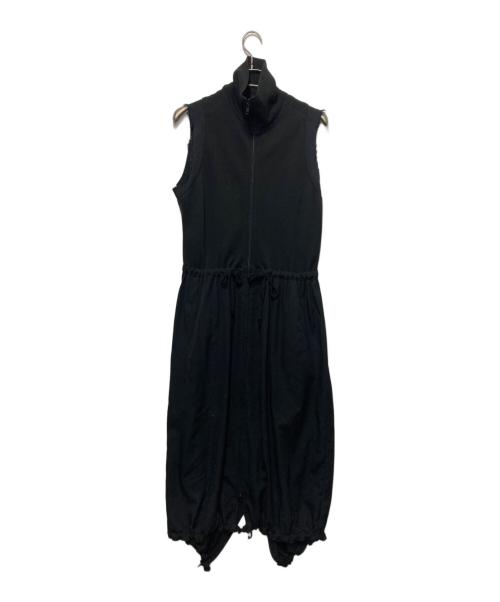 Y's（ワイズ）Y's (ワイズ) ジップアップ素材切替ワンピース ブラック サイズ:2の古着・服飾アイテム