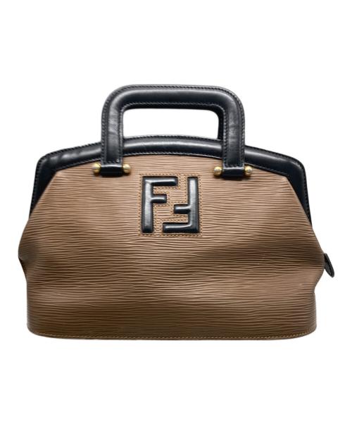 FENDI（フェンディ）FENDI (フェンディ) FFロゴハンドバッグ ブラウンの古着・服飾アイテム