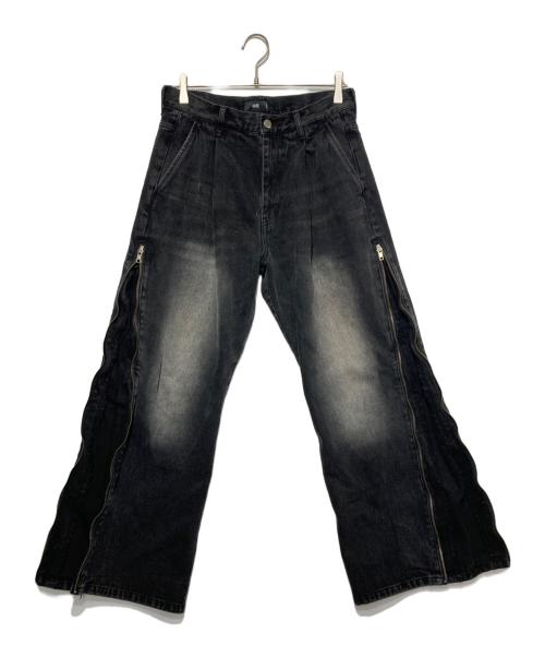 HARE（ハレ）HARE (ハレ) ZIPレイヤードデニムパンツ ブラック サイズ:Sの古着・服飾アイテム