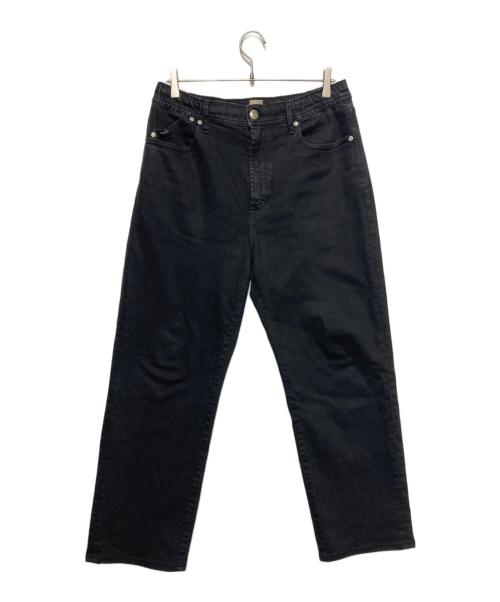 YANUK（ヤヌーク）YANUK (ヤヌーク) ワイドストレートRoomyデニムパンツ ブラック サイズ:Ｌの古着・服飾アイテム