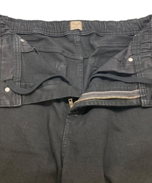 YANUK（ヤヌーク）YANUK (ヤヌーク) ワイドストレートRoomyデニムパンツ ブラック サイズ:Ｌの古着・服飾アイテム