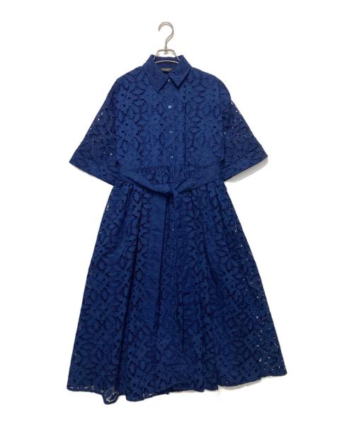 Kate Spade（ケイトスペード）Kate Spade (ケイトスペード) エンブロイダード カットワーク モントーク ドレス ブルー サイズ:XSの古着・服飾アイテム