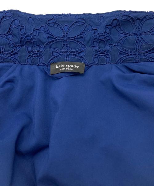 Kate Spade（ケイトスペード）Kate Spade (ケイトスペード) エンブロイダード カットワーク モントーク ドレス ブルー サイズ:XSの古着・服飾アイテム