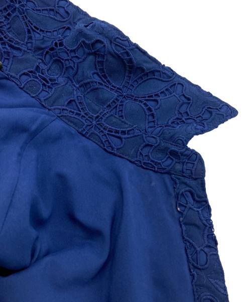 Kate Spade（ケイトスペード）Kate Spade (ケイトスペード) エンブロイダード カットワーク モントーク ドレス ブルー サイズ:XSの古着・服飾アイテム