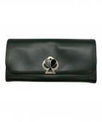 Kate Spadeケイトスペード）の古着「ニコラツイストロックフラップコンチネンタルウォレット」｜グリーン