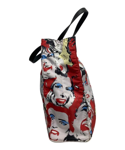 MARC JACOBS（マークジェイコブス）MARC JACOBS (マークジェイコブス) マルチプリントトートバッグ レッドの古着・服飾アイテム