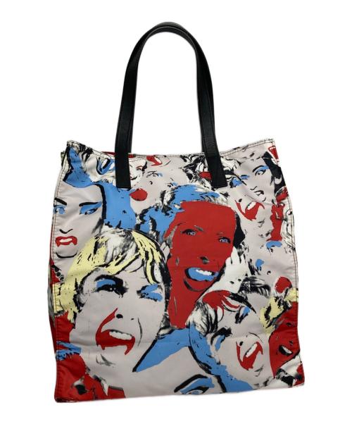 MARC JACOBS（マークジェイコブス）MARC JACOBS (マークジェイコブス) マルチプリントトートバッグ レッドの古着・服飾アイテム