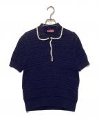 Kate Spadeケイトスペード）の古着「透かし編みニットポロ」｜ネイビー