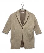 L'EQUIPEレキップ）の古着「スパンコールヘリンボンコート」｜ベージュ