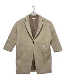 L'EQUIPE（レキップ）の古着「スパンコールヘリンボンコート」｜ベージュ