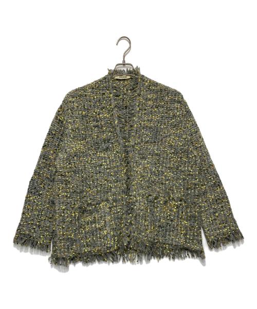 MOGA（モガ）MOGA (モガ) ミックスツイード調カーディガン グレー サイズ:Fの古着・服飾アイテム