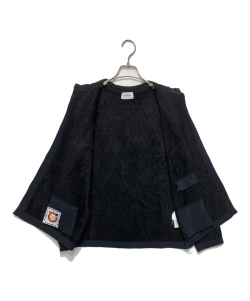 Salvatore Ferragamo（サルヴァトーレ フェラガモ）Salvatore Ferragamo (サルヴァトーレ フェラガモ) ジャガードカーディガン ブラック サイズ:Ｌの古着・服飾アイテム