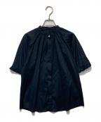 TOMORROW LAND collectionトゥモローランドコレクション）の古着「半袖ブラウス」｜ネイビー