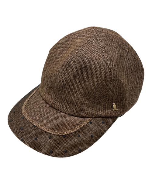 LANVIN en Bleu（ランバンオンブルー）LANVIN en Bleu (ランバンオンブルー) ペーパーチュール 6パネルキャップ ベージュ サイズ:M(57.5cm)の古着・服飾アイテム